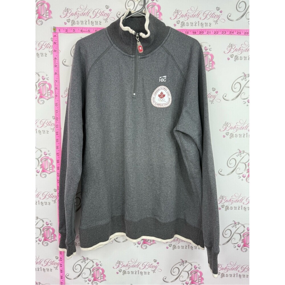 Hbc 2006 Canada Olympic team unisex Charcoal Quarter-Zip Pullover Sweater - IBC